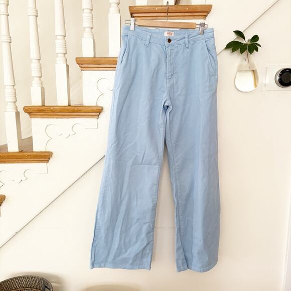 Arita Sky Blue Wide Leg Jeans Cotton Stretch High Waist Trousers Size L Large - Picture 1 of 5